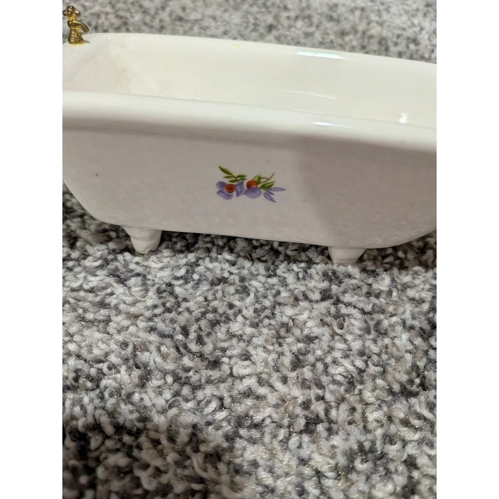 Vintage Original Miniature Porcelain Footed Tub, Nice Condition